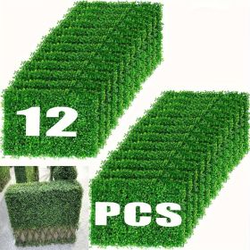 12 Pieces 24"x 16" Artificial Boxwood Panel, Grass Wall Panel, Boxwood Hedge Wall Panels UV Protected Suitable for Artificial Green Wall Decor