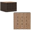 Outsunny Quick Interlocking Flooring Patio Deck Tiles 12"x 12" Wood-Plastic Composite 11PCS Teak