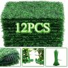 24x16 Inch 12 PCS Artificial Boxwood Hedge Panel - Realistic Fake Grass Wall Decor for Outdoor Fence, Garden Privacy