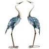 Outsunny 2-Piece Crane Garden Sculptures Blue for Lawn Patio Backyard Decoration 28.5"-29"