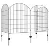 Outsunny 4-Pack Grid Design Metal Garden Fencing: Decorative Animal Barrier & Plant Border|