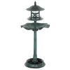 Outsunny Bird Bath Bowl, 3-in-1 Pedestal Birdbath with Bird Feeder and Flower Planter, Large Water Basin, Outdoor, Green