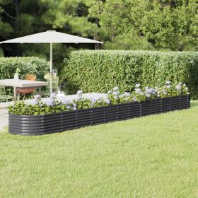 Garden Raised Bed Anthracite Powder-coated steel Extra Long