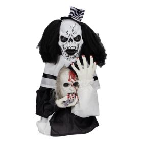 1.8ft Halloween Decoration Scary Clown, Sound-Actived Party Decor with Creepy Sound