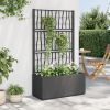 Garden Planter Dark Grey Polypropylene Medium Decorative Inlays
