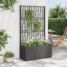 Garden Planter Dark Grey Polypropylene Medium Decorative Inlays
