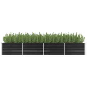 Garden Raised Bed Anthracite 126"x31.5"x17.7" Galvanized Steel