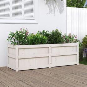 Garden Planter White 59.1"x19.7"x19.7" Solid Wood Pine