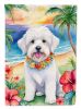 Coton de Tulear Luau Garden Flag Mailbox Flag Decorative Yard Flag Banner Outside Patio Artwork Yard Flower Beds, Garden Size, Multicolor