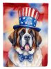 Saint Bernard Patriotic American Garden Flag Mailbox Flag Decorative Yard Flag Banner Outside Patio Artwork Yard Flower Beds, Garden Size, Multicolor