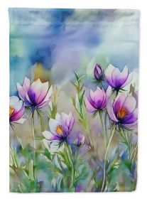 South Dakota Pasque Flowers in Watercolor Garden Flag Mailbox Flag Decorative Yard Flag Banner Outside Patio Artwork Yard Flower Beds, Garden Size