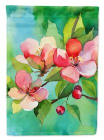 Arkansas Apple Blossom in Watercolor Garden Flag Mailbox Flag Decorative Yard Flag Banner Outside Patio Artwork Yard Flower Beds, Garden Size