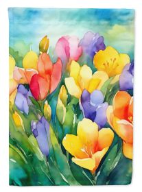 Freesias in Watercolor Garden Flag Mailbox Flag Decorative Yard Flag Banner Outside Patio Artwork Yard Flower Beds, Garden Size, Multicolor