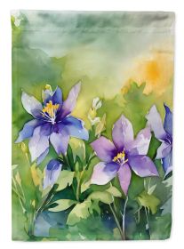 Colorado Rocky Mountain Columbine in Watercolor Garden Flag Mailbox Flag Decorative Yard Flag Banner Outside Patio Artwork Yard Flower Beds