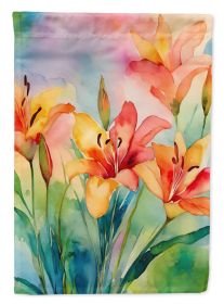 Lilies in Watercolor Garden Flag Mailbox Flag Decorative Yard Flag Banner Outside Patio Artwork Yard Flower Beds, Garden Size, Multicolor