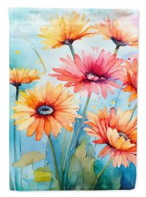 Gerbera Daisies in Watercolor Garden Flag Mailbox Flag Decorative Yard Flag Banner Outside Patio Artwork Yard Flower Beds, Garden Size, Multicolor