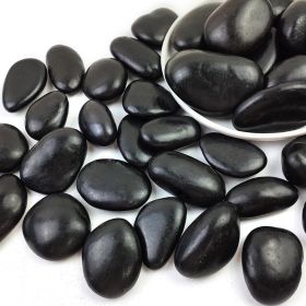 38lbs Black River Rocks, 2-3 inch Polished Pebbles for Plants, Vase Filler, Aquarium, Landscaping, Indoor/Outdoor Decor