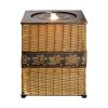 Indoor Rattan Water Fountain with LED Light - 17 inch High Floor Zen Fountain for Home, Living Room, Yoga Room, Office and Porch Decor