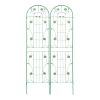 2 Pack Metal Garden Trellis 86.7" x 19.7" Rustproof Trellis for Climbing Plants Outdoor Flower Support Green