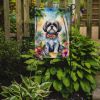 Shih Tzu Luau Garden Flag Mailbox Flag Decorative Yard Flag Banner Outside Patio Artwork Yard Flower Beds, Garden Size, Multicolor
