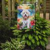 Coton de Tulear Luau Garden Flag Mailbox Flag Decorative Yard Flag Banner Outside Patio Artwork Yard Flower Beds, Garden Size, Multicolor
