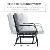 2-Person Outdoor Glider Chair, Patio Double Rocking Loveseat with Steel Frame and Cushions for Backyard, Garden and Porch, Grey