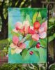 Arkansas Apple Blossom in Watercolor Garden Flag Mailbox Flag Decorative Yard Flag Banner Outside Patio Artwork Yard Flower Beds, Garden Size