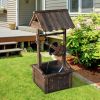 Outsunny Rustic Wishing Well Fountain for Outdoor Garden Accent Decorative