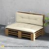 Outsunny 2 Seater Pallet Cushions Outdoor 3.9" Thick Replacement Cushions - Tufted Design for Garden, Patio, Cream White
