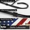Combo Pack Garden Flag Stand Black 36x16 Inch & Garden Flag God Bless America USA Flag Map 12x18 Inch