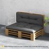 Outsunny 2 Seater Pallet Cushions Outdoor 3.9" Thick Replacement Cushions - Tufted Design for Garden, Patio, Dark Gray