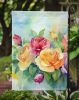 Roses in Watercolor Garden Flag Mailbox Flag Decorative Yard Flag Banner Outside Patio Artwork Yard Flower Beds, Garden Size, Multicolor