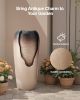 Outdoor Water Fountain 1-Tier Glazed Jar Style 30.71 in Fountains Coffee