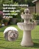Outdoor Water Fountain 2-Tier Rock Base Style 36.5 in Height Fountains