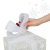 3pcs Square ABS Plastic Rack Garden Festive Decoration LED60 Light Warm White Light Cotton Thread Powder Gift Box