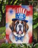 Saint Bernard Patriotic American Garden Flag Mailbox Flag Decorative Yard Flag Banner Outside Patio Artwork Yard Flower Beds, Garden Size, Multicolor