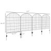 Outsunny 4-Pack Grid Design Metal Garden Fencing: Decorative Animal Barrier & Plant Border|