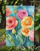 Ranunculus in Watercolor Garden Flag Mailbox Flag Decorative Yard Flag Banner Outside Patio Artwork Yard Flower Beds, Garden Size, Multicolor