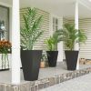 Outsunny Tall Plastic Planters 28 Inch 3-Pack Large Outdoor Indoor Garden Flower Pots for Entryway Patio Yard Black