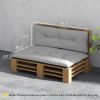 Outsunny 2 Seater Pallet Cushions Outdoor 3.9" Thick Replacement Cushions - Tufted Design for Garden, Patio, Light Gray