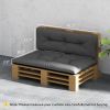 Outsunny 2 Seater Pallet Cushions Outdoor 3.9" Thick Replacement Cushions - Tufted Design for Garden, Patio, Black