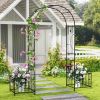2 in 1 Garden Arbor with 2 Side Planters and 8 Ground Stakes