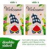 Garden Flag Welcome Gnome with Watermelon Slice 12x18 inch Blockout Fabric Double Sided