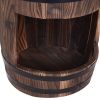 23" H Outdoor Water Fountain Wood and Plastic Rustic Apple Barrel Pump Garden Decor for Outside Backyard