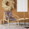 2Pcs Rocking Chair Cushion Upper And Lower Back And Seat Sets with Non-Slip Ties Polyester Fiber Filling Comfortable for Indoor Home Office Car