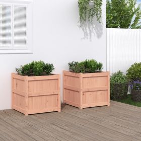 Garden Planters 2 pcs Solid Wood Douglas (Color: Brown)