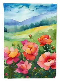 Iowa Wild Prairie Roses in Watercolor Garden Flag Mailbox Flag Decorative Yard Flag Banner Outside Patio Artwork Yard Flower Beds, Garden Size (Default: Default)