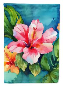 Hawaii Hawaiian Hibiscus in Watercolor Garden Flag Mailbox Flag Decorative Yard Flag Banner Outside Patio Artwork Yard Flower Beds, Garden Size (Default: Default)