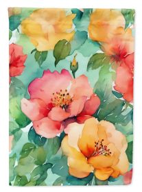 Georgia Cherokee Rose in Watercolor Garden Flag Mailbox Flag Decorative Yard Flag Banner Outside Patio Artwork Yard Flower Beds, Garden Size (Default: Default)