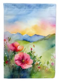 North Dakota Wild Prairie Roses in Watercolor Garden Flag Mailbox Flag Decorative Yard Flag Banner Outside Patio Artwork Yard Flower Beds, Garden Size (Default: Default)